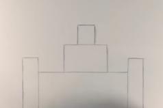 Drawing castles step by step with photos for children