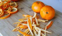 Kulit tangerine manisan musim sejuk, resipi dengan foto